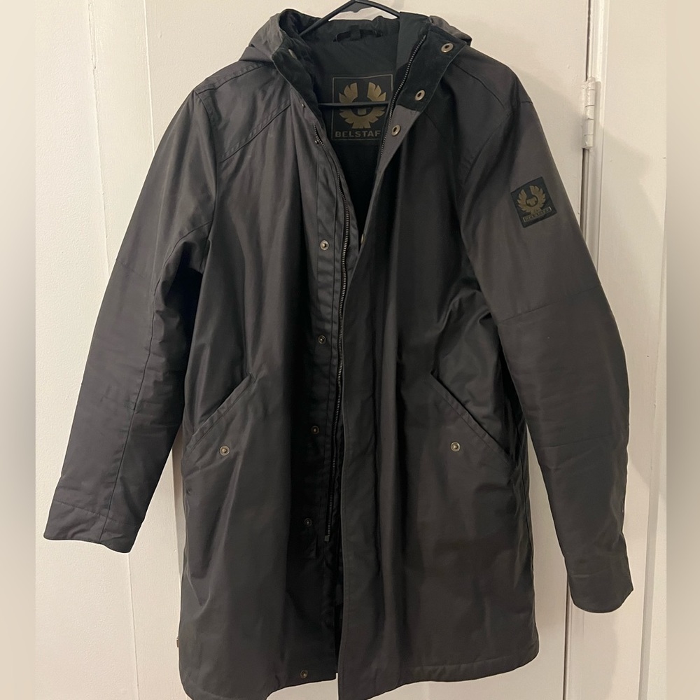 Belstaff coated poly fiber coat.